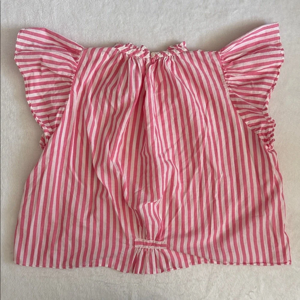 {Anthro} Birds of Paradis by Trovata | Carla Stripe High Neck Ruffle Top $248 S - Picture 10 of 16